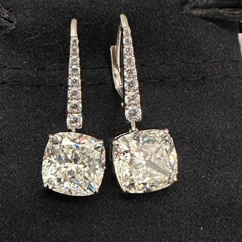 CZ drop earrings